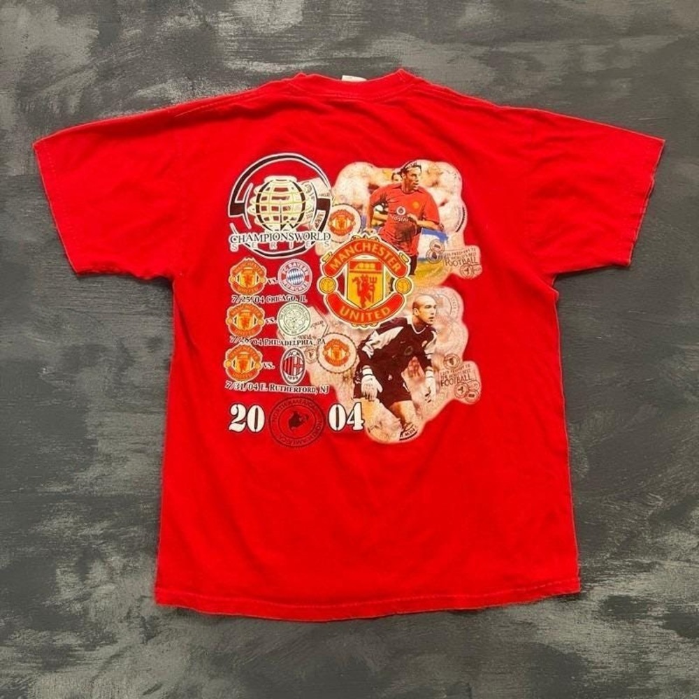 Vintage Manchester United Shirt Mens Large Red 2000s Y2K 2004